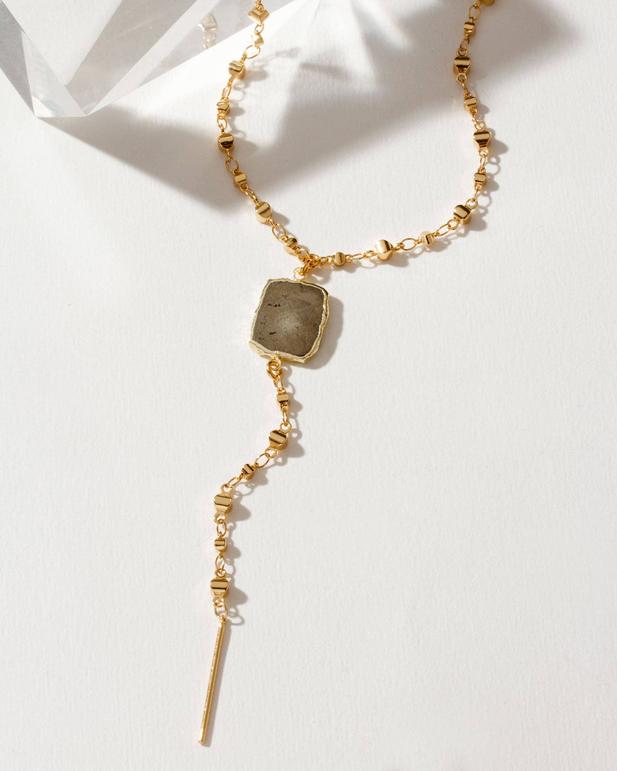 Eterno Amore Gemma Lariat Necklace - Pyrite