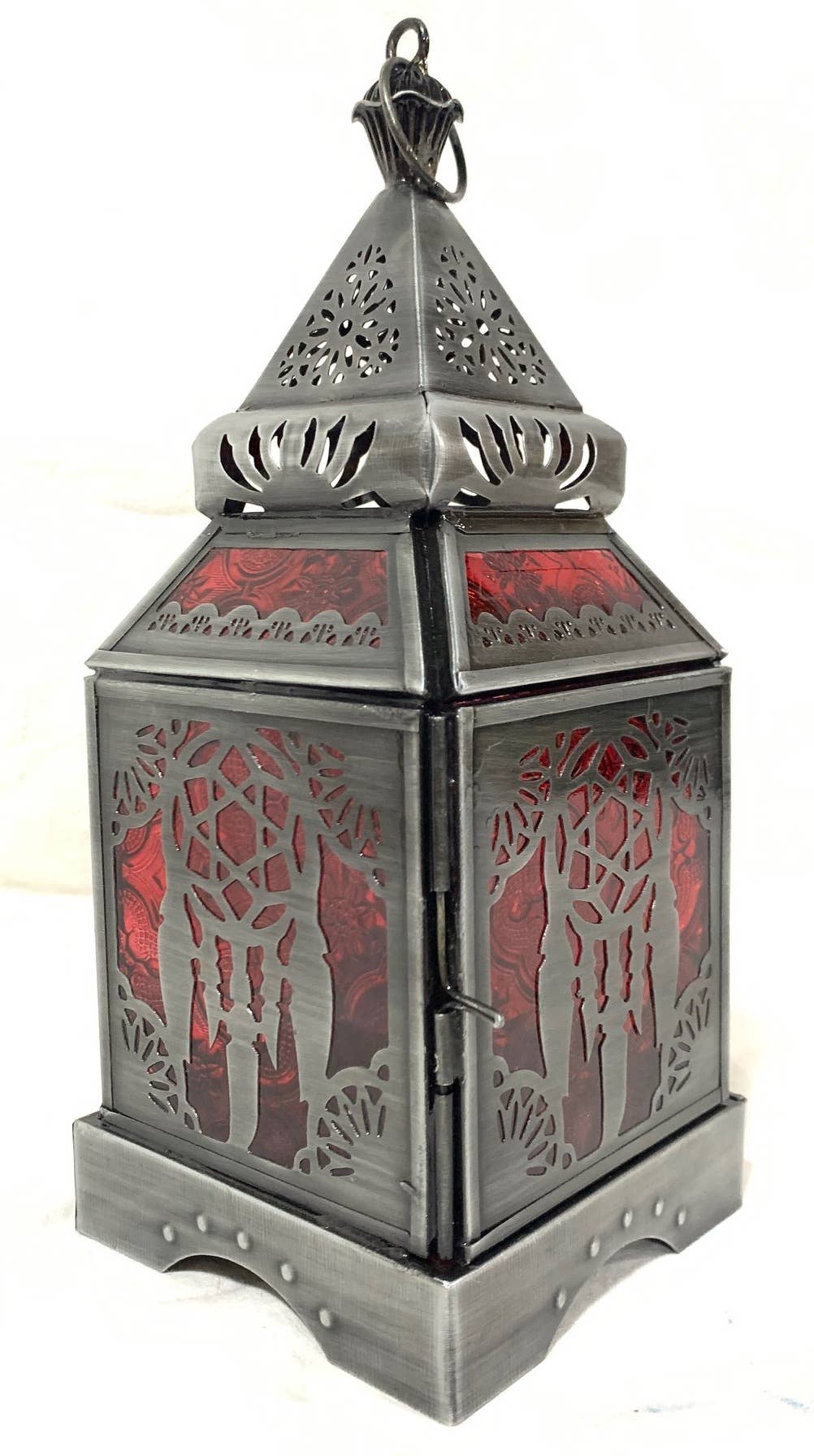 Lantern Iron Dreamcatcher & glass (Height 10", Width 4", Length 4" )