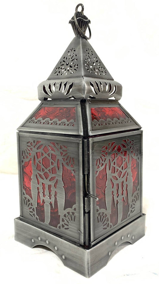 Lantern Iron Dreamcatcher & glass (Height 10", Width 4", Length 4" )