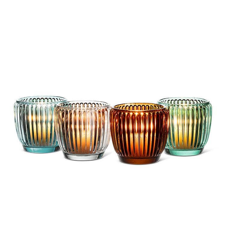 Small Ribbed Votive-3"D