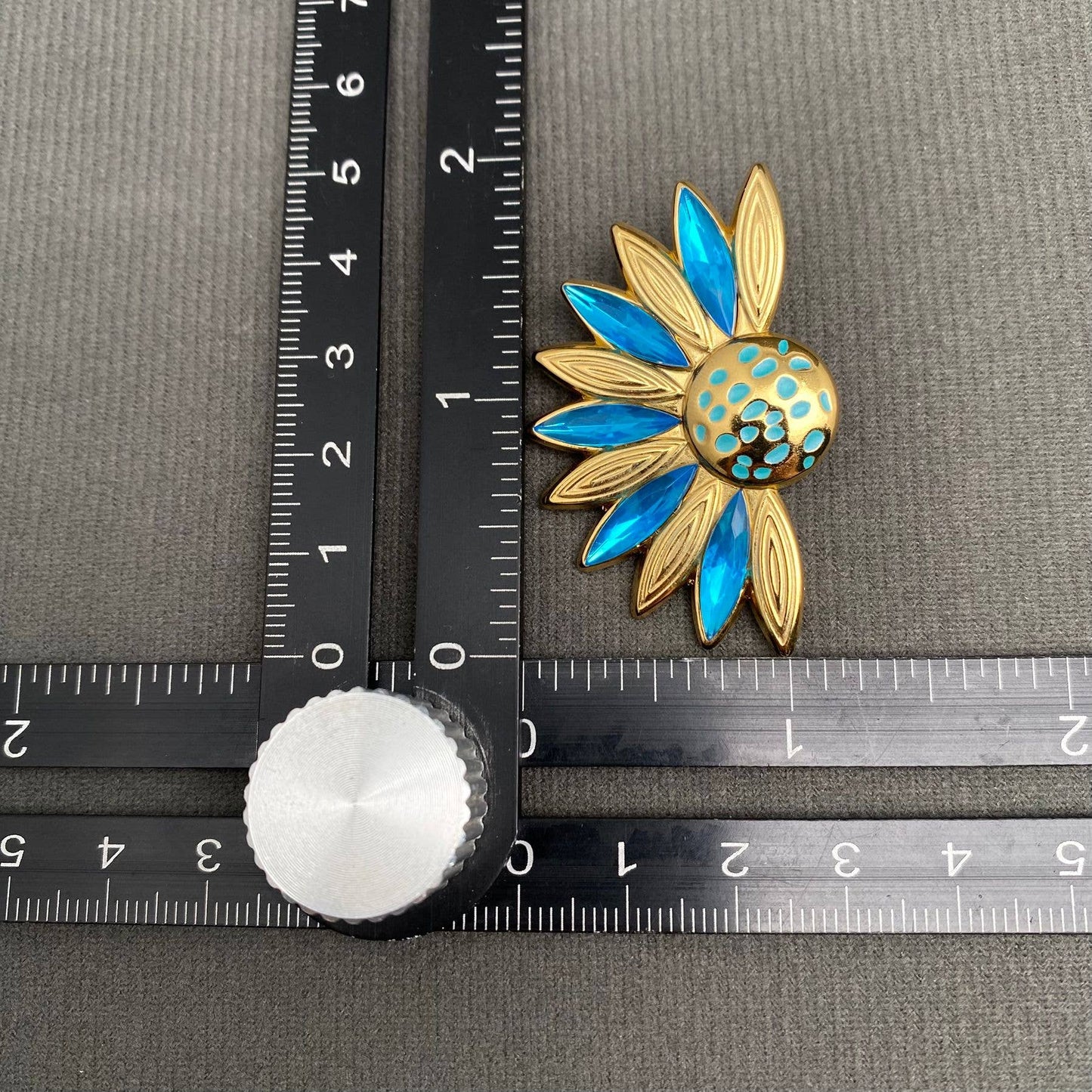 Rhinestone Inlaid Half Flower 18K Golden S.Steel Earrings - FGS