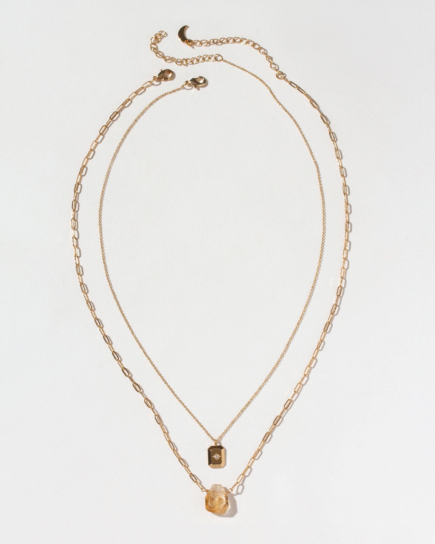 Golden Horizon Layered Necklace Set Citrine