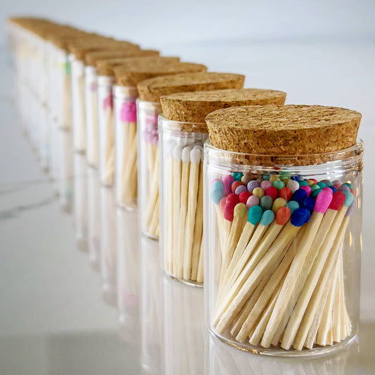 2" Matches in Cork Top Jar - Colors of Your Choice