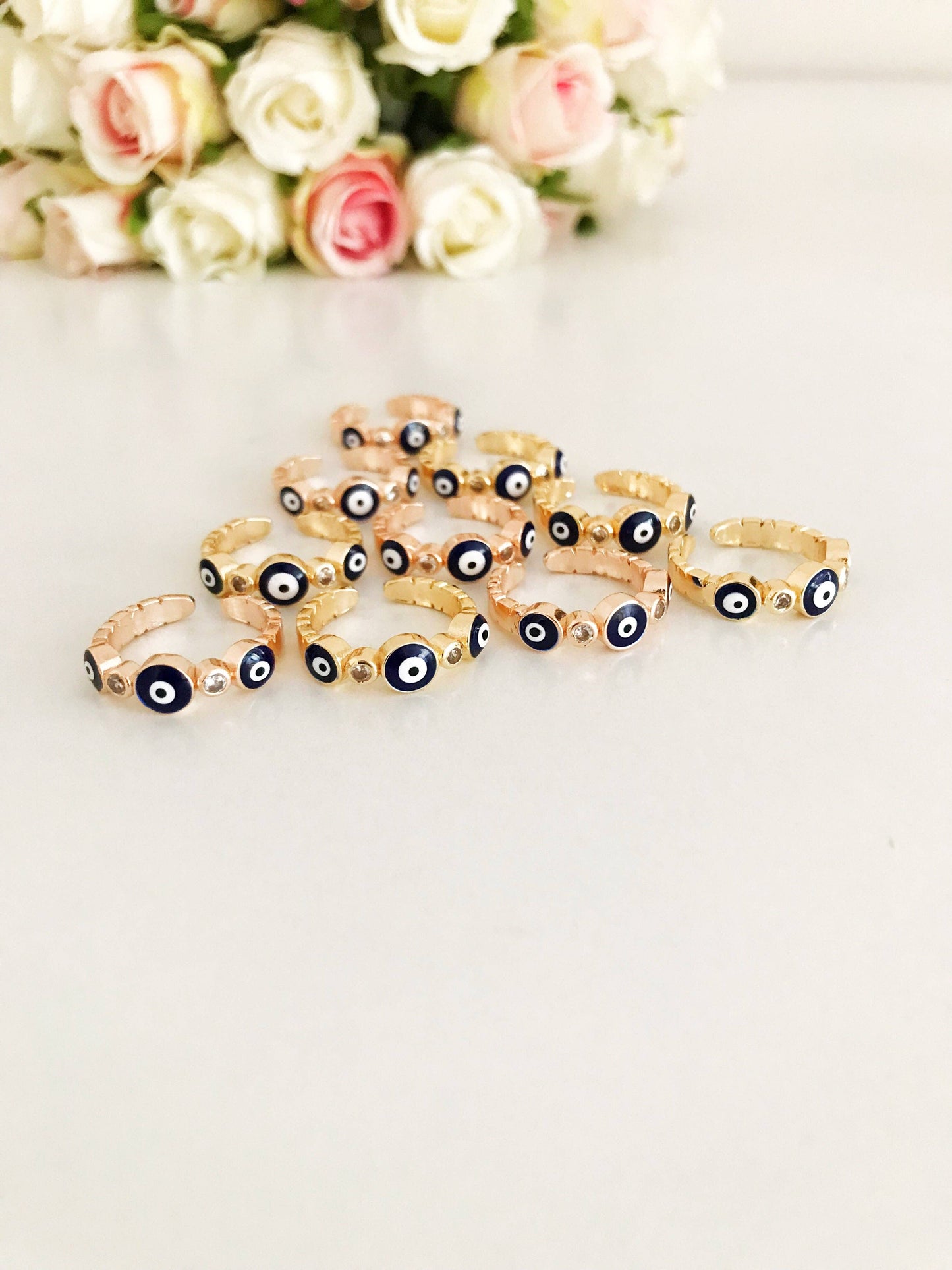 Greek Blue Evil Eye Ring