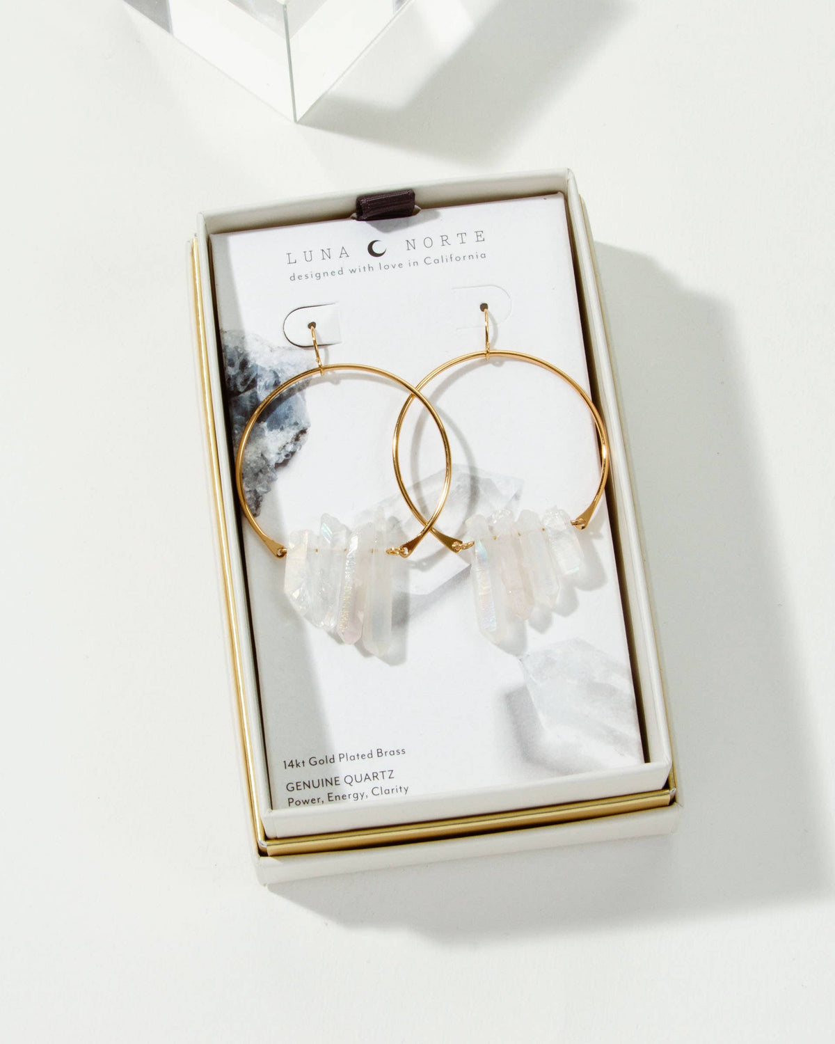 Super Nova Earrings | Clear Quartz Statement Fish Hook