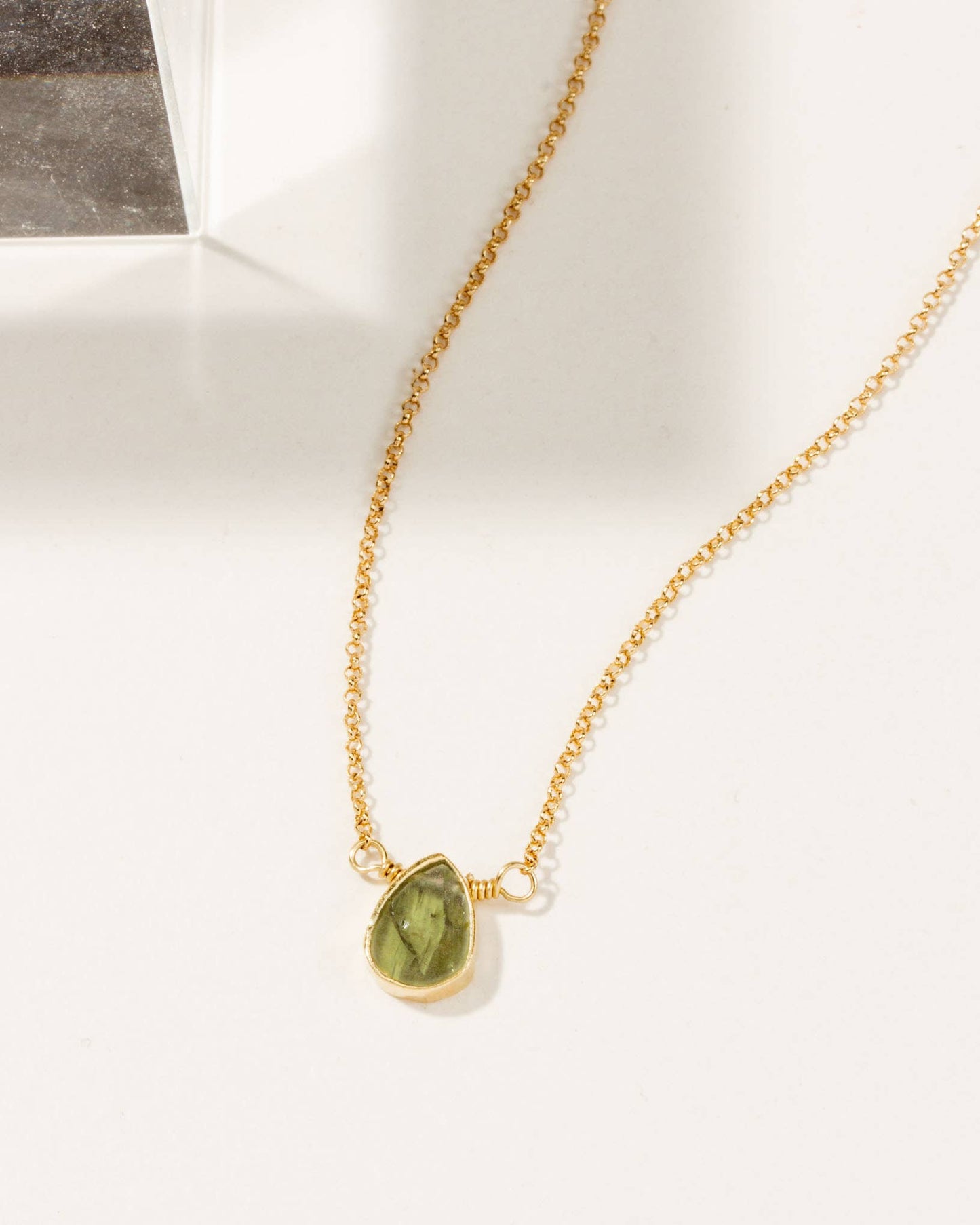 Peridot - Gold Delicate Gemstone Necklace