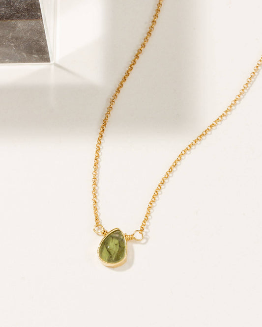 Peridot - Gold Delicate Gemstone Necklace