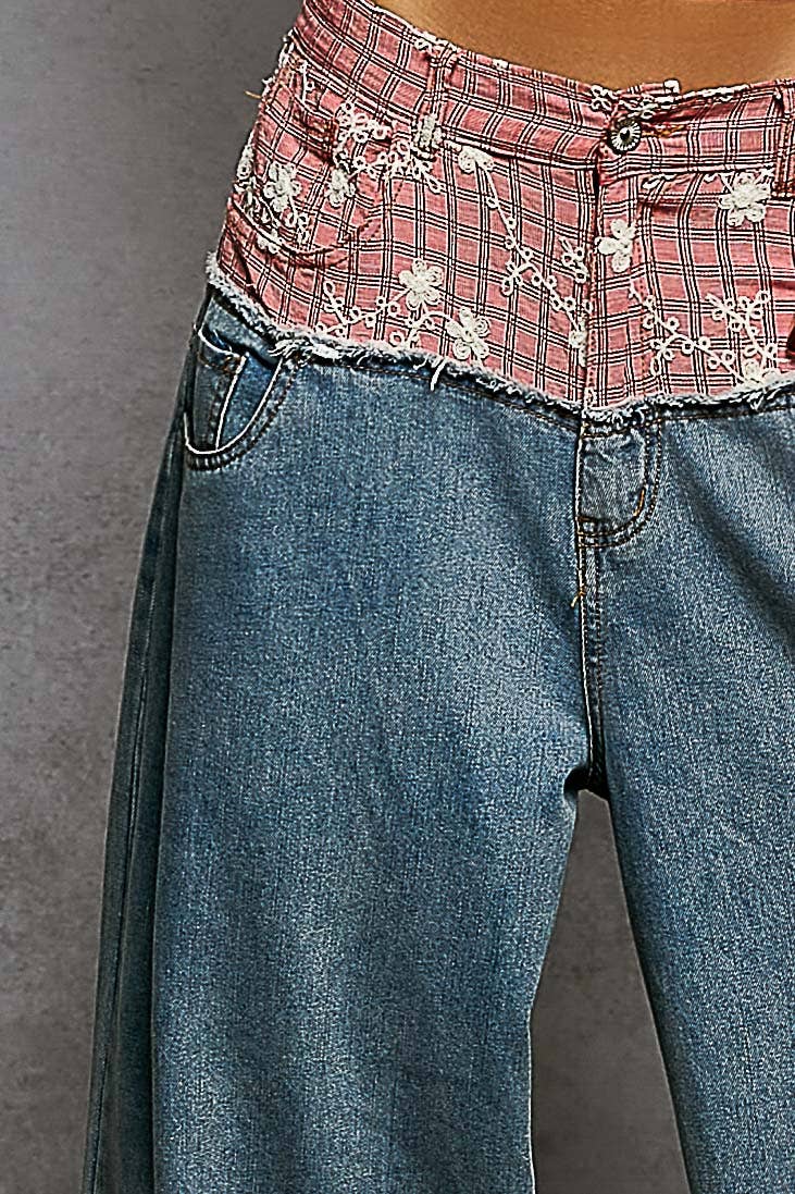 Low Rise Wide Double Waist Pants