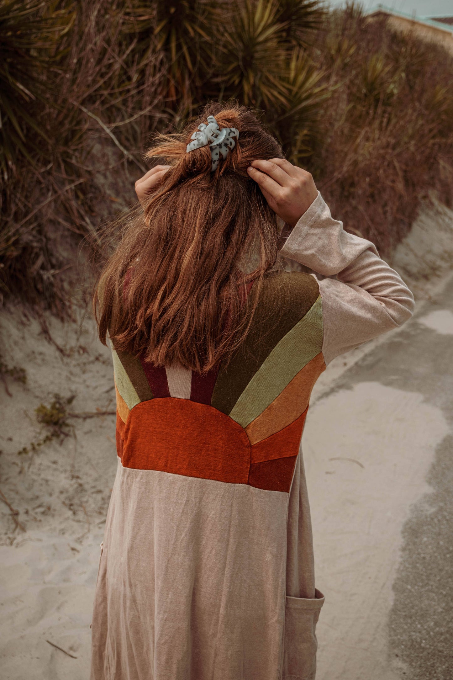 Sun Ray Cardigan, Cotton Earthy Hippie Boho Style Duster: Black / Medium