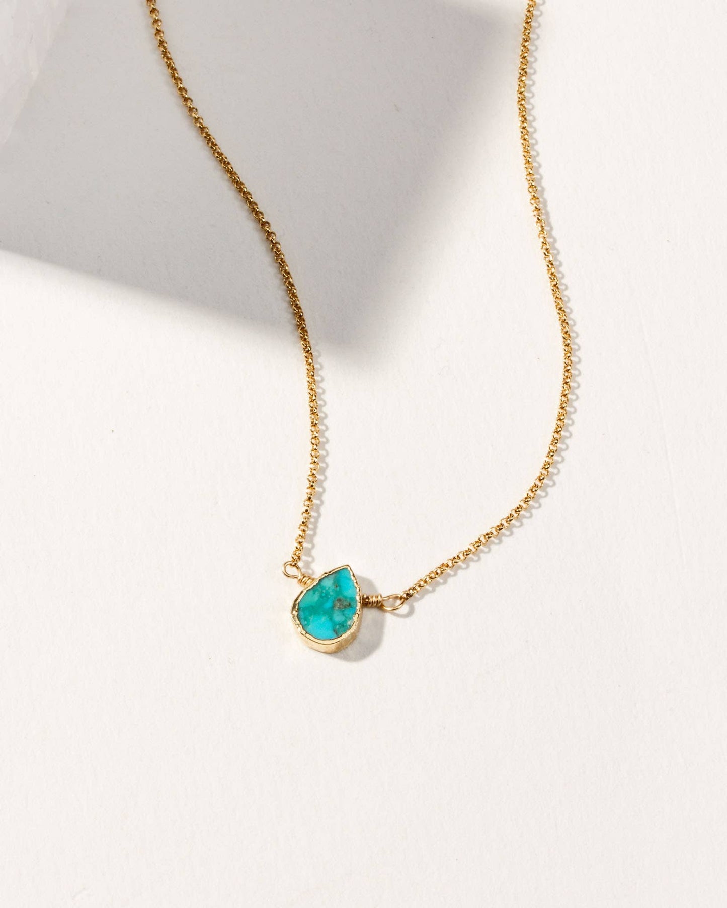 Turquoise - Gold Delicate Gemstone Necklace