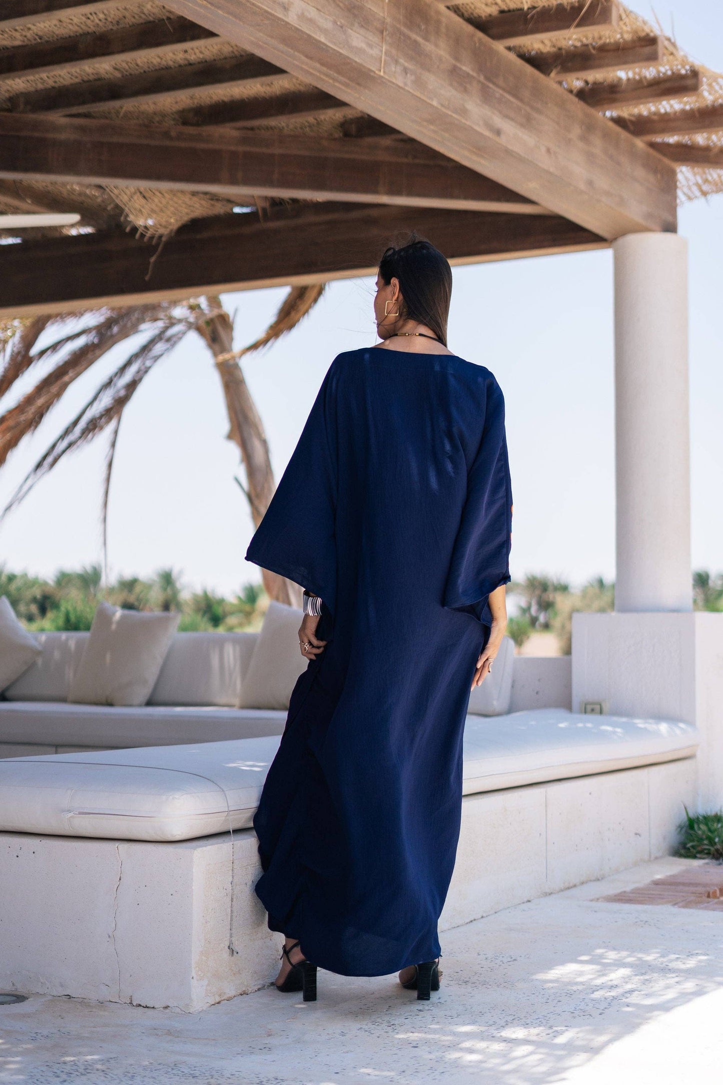 Boho Navy blue embroidered kaftan for women, caftan, women's kaftan, free size Kaftan, Summer Kaftan, Caftans for women