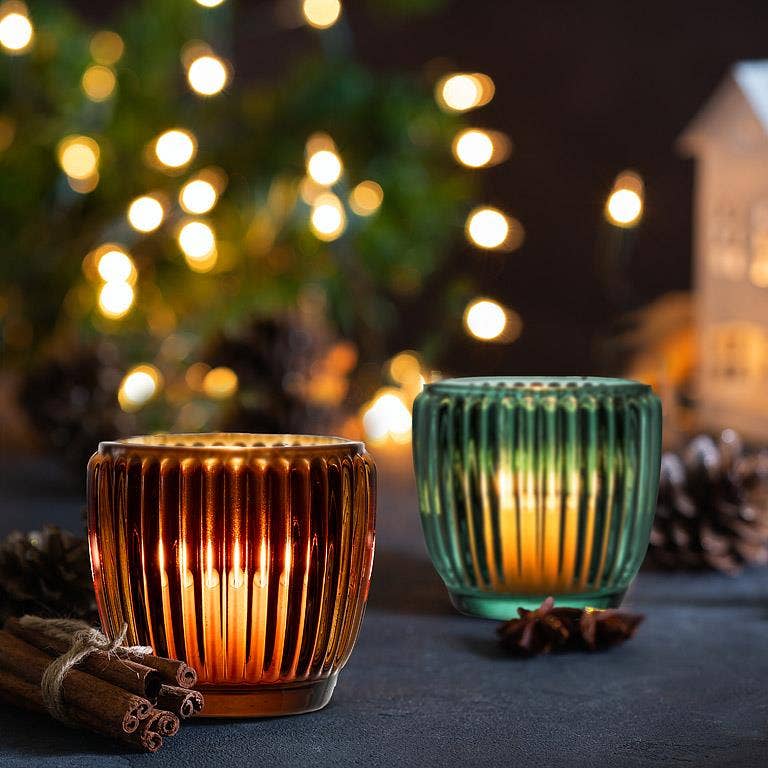 Small Ribbed Votive-3"D