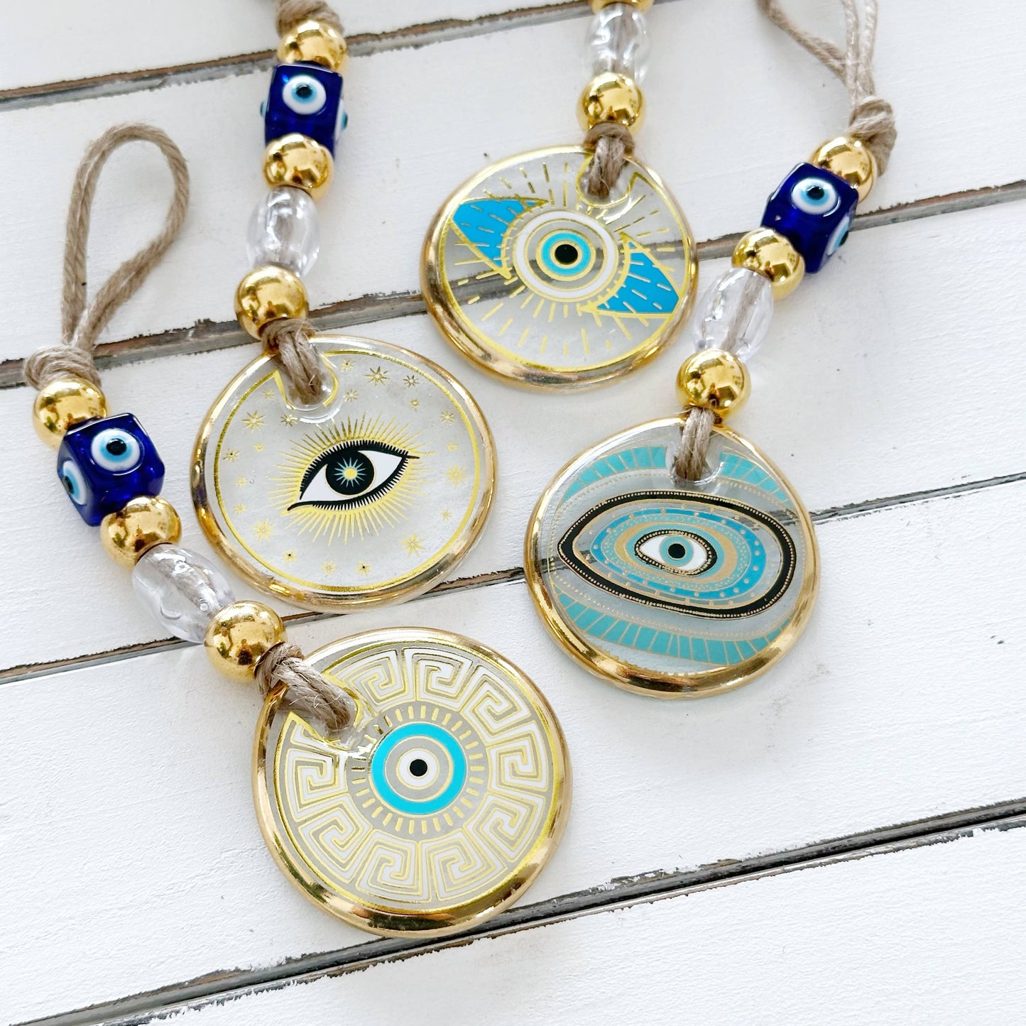 Evil Eye Wall Hanging, Gold Evil Eye Wall Decor, Protection: Style 1