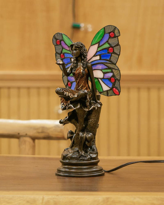 Fairy Lamp W/ Tiffany Wings - Fairy Crystal