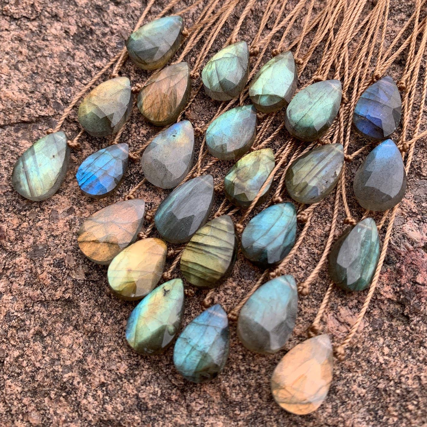 Labradorite Faceted Teardrop Necklace 16, 18 or 20"