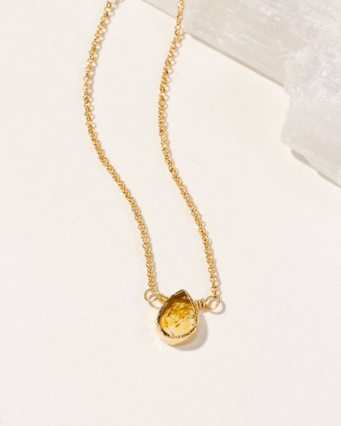 Citrine - Gold Delicate Gemstone Necklace