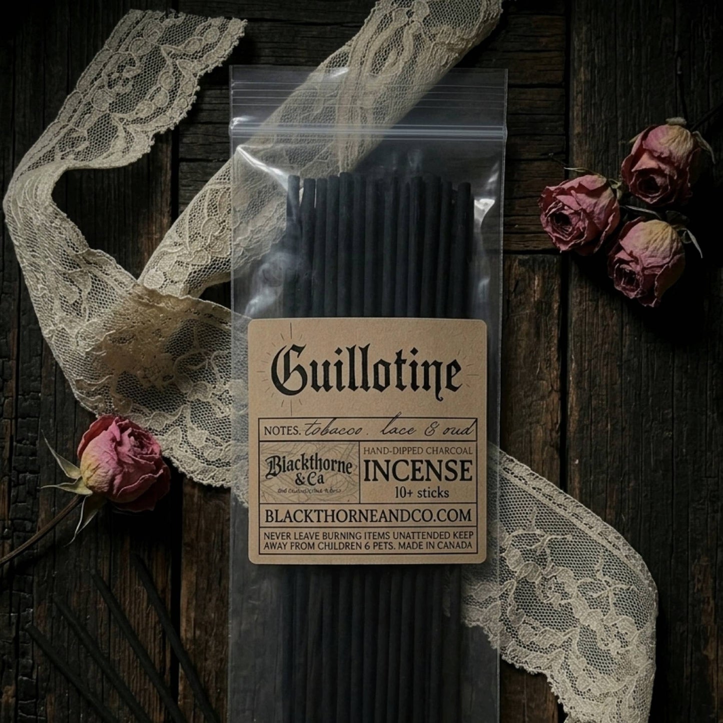 Guillotine incense sticks |  vegan gothic ritual incense