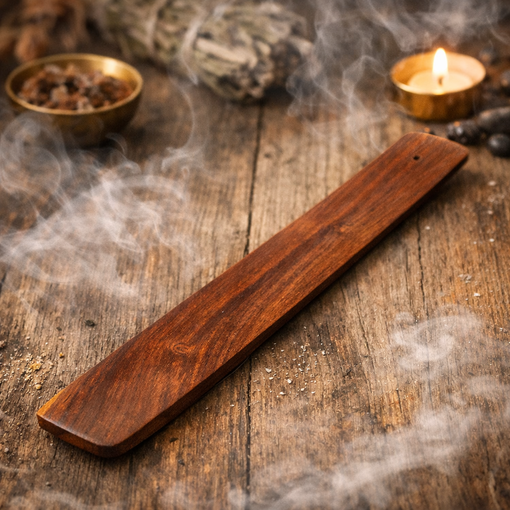 Plain Wooden Incense Holder 10"