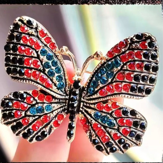 Rhinestone Butterfly Brooch – 1.8"x1.4"