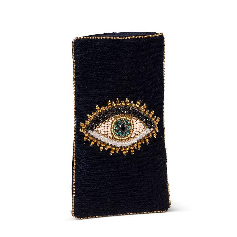 Eyeglass Case with Eye-Navy-3.5x6.5"L
