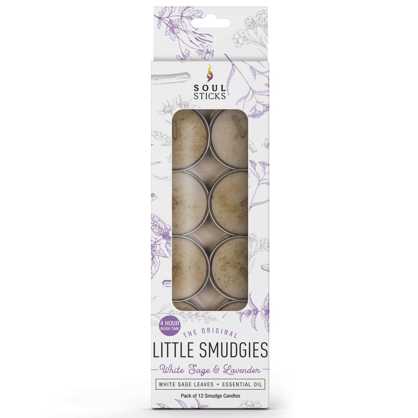 'Little Smudgies' Lavender Sage Smudge Candles (12)