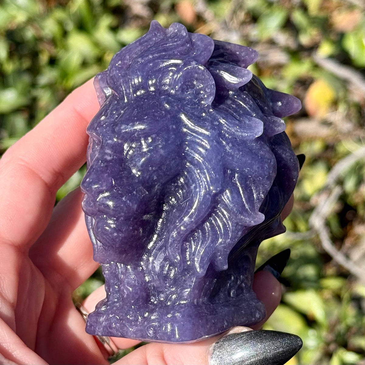 Lepidolite Lion Head