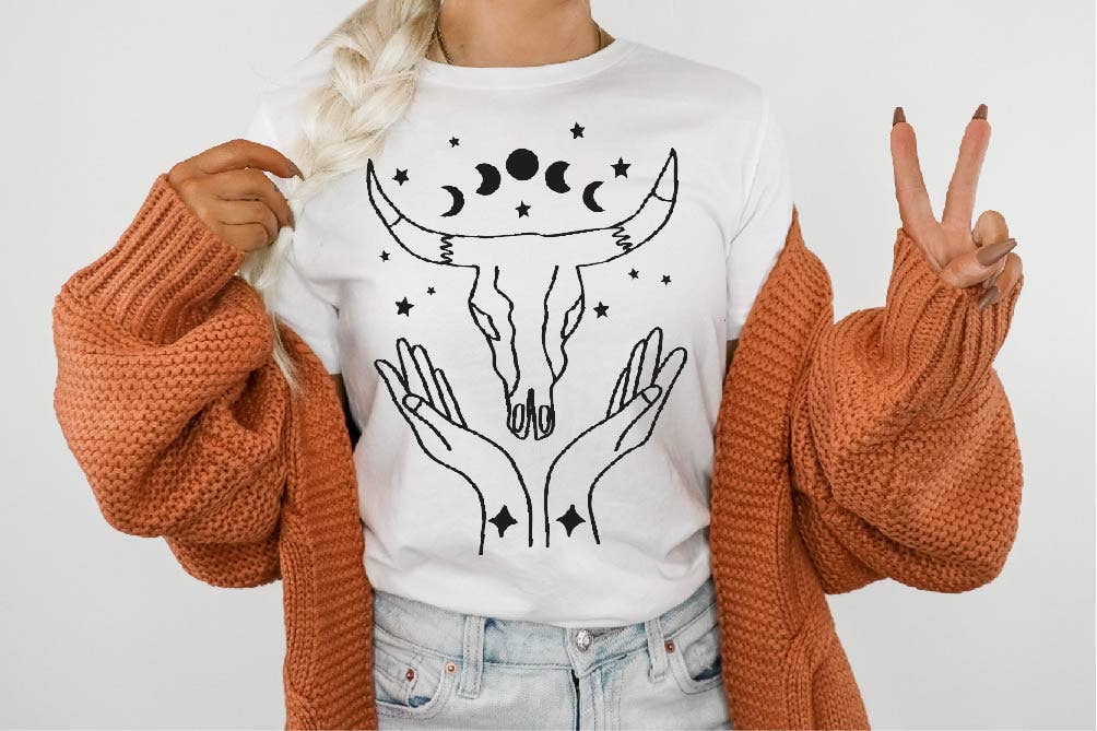 Boho Cow Skull Tee