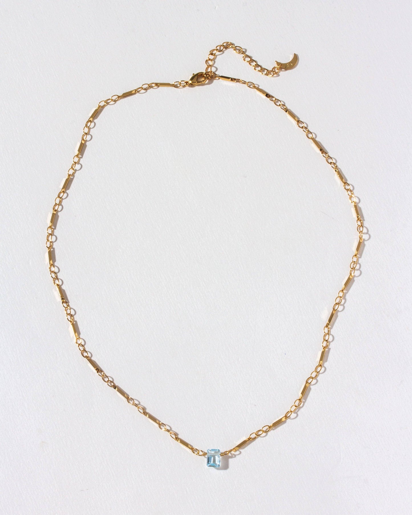 Blue Topaz Prism Gems Birthstone Necklace - December
