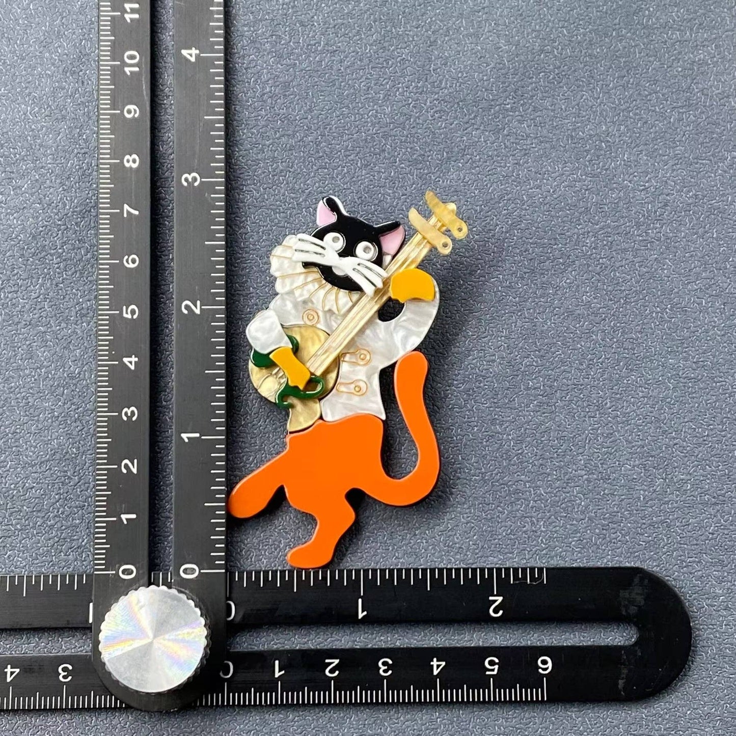 Cat Playing Musical Instruments Acrylic Brooch