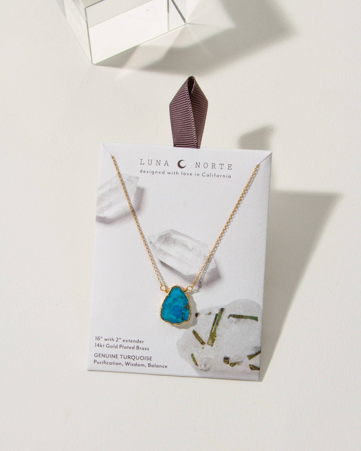 Earth, Wind and Fire Genuine Stone Necklace Gold- Turquoise