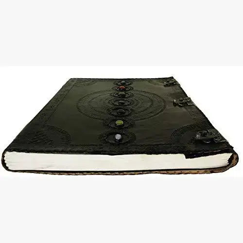 Tuzech Handmade Vintage Seven Chakra Stone Embossed Diary