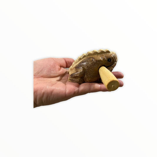 Natural Wooden Frog 2"