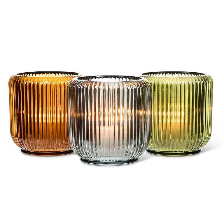 Large Ribbed Votive-3.25"D