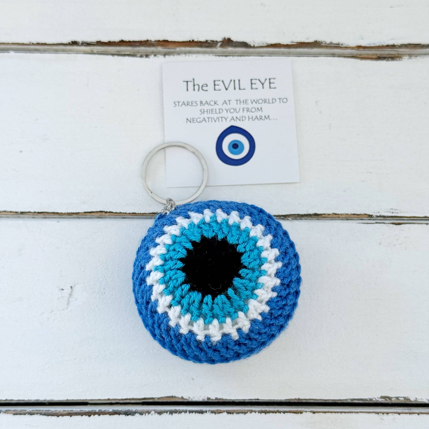 Mini Crochet Evil Eye Keychain - Nazar Amulet