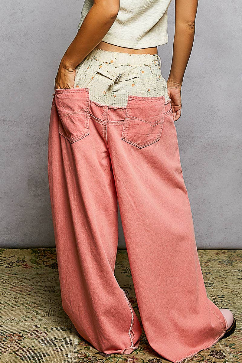 Low Rise Wide Double Waist Pants