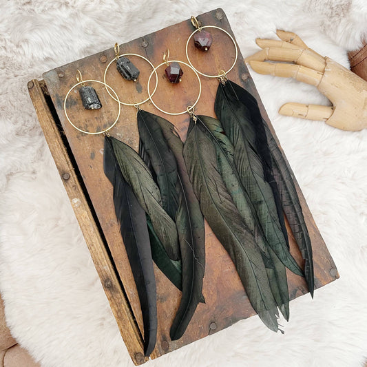 War Goddess Feather Earrings