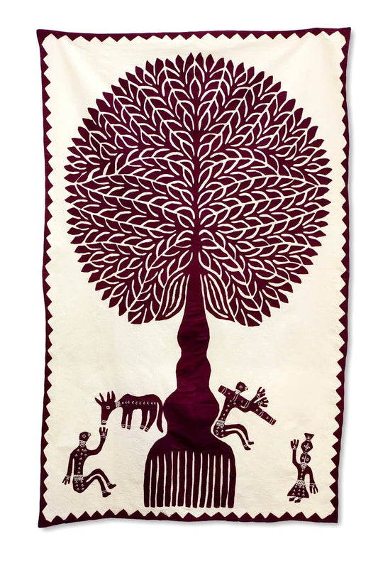 Tree of Life Wall Hanging, Large: Maroon