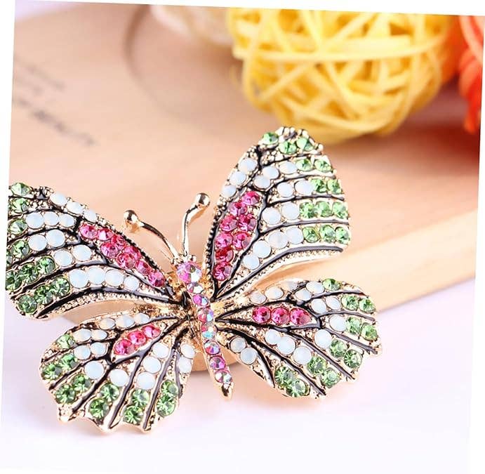Colorful Rhinestone Butterfly Brooch – 1.8"x1.4"