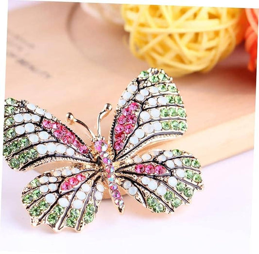 Colorful Rhinestone Butterfly Brooch – 1.8"x1.4"