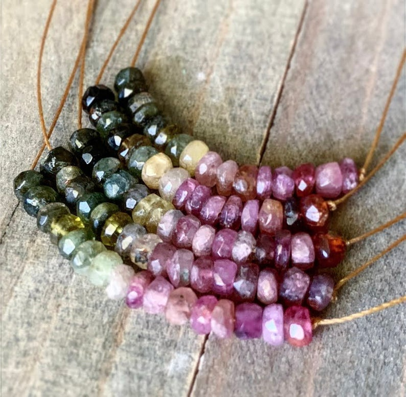 Watermelon Tourmaline Necklace: 16, 18, or 20"