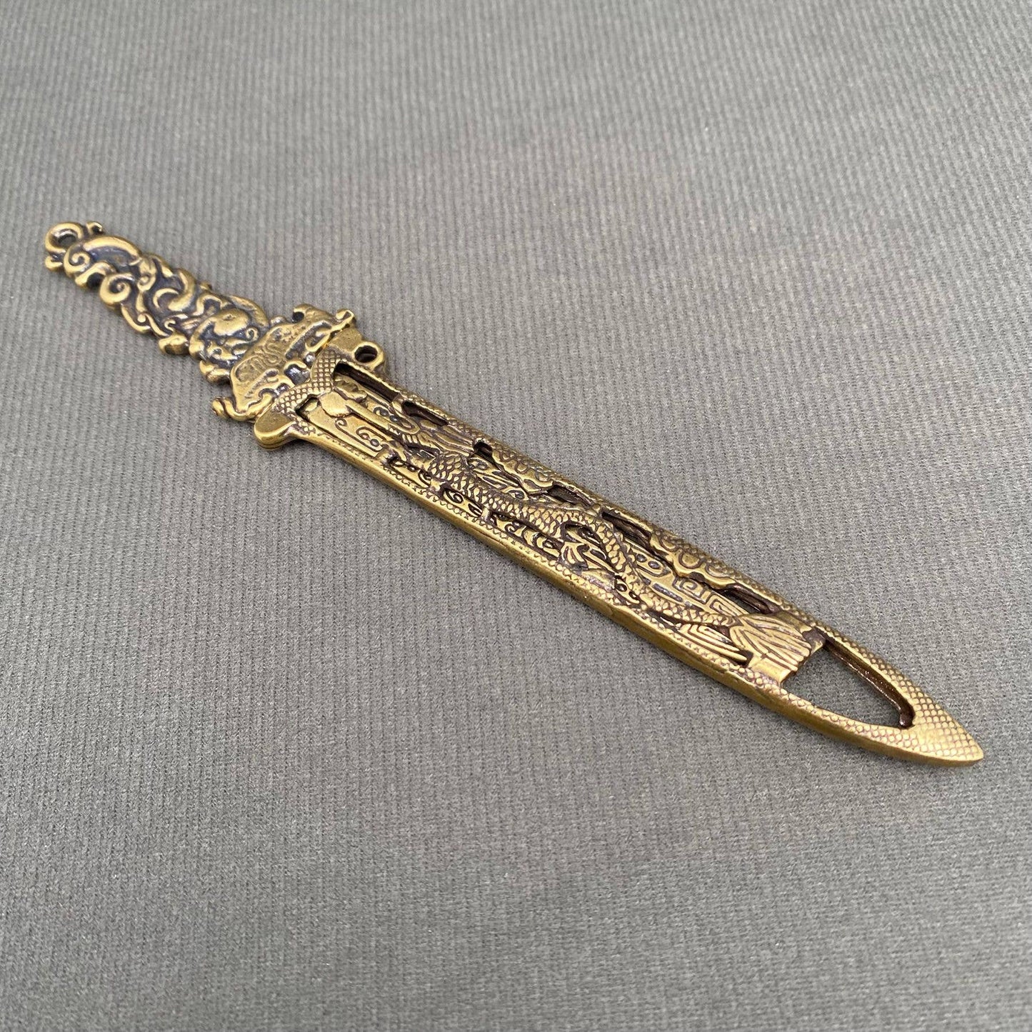 Brass Sword with Scabbard Crafts Decoration Desktop Ornaments