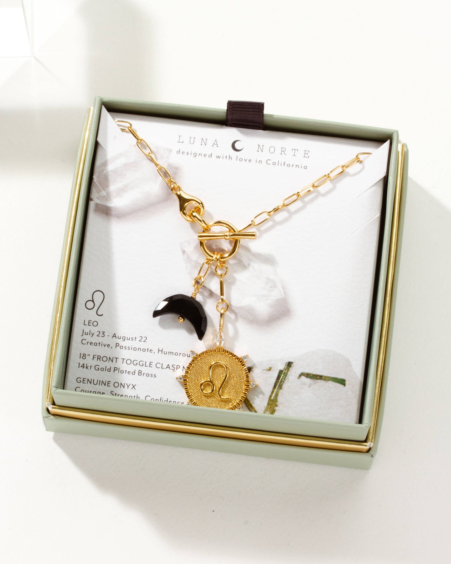 Leo Lunar Front Toggle Zodiac Necklace