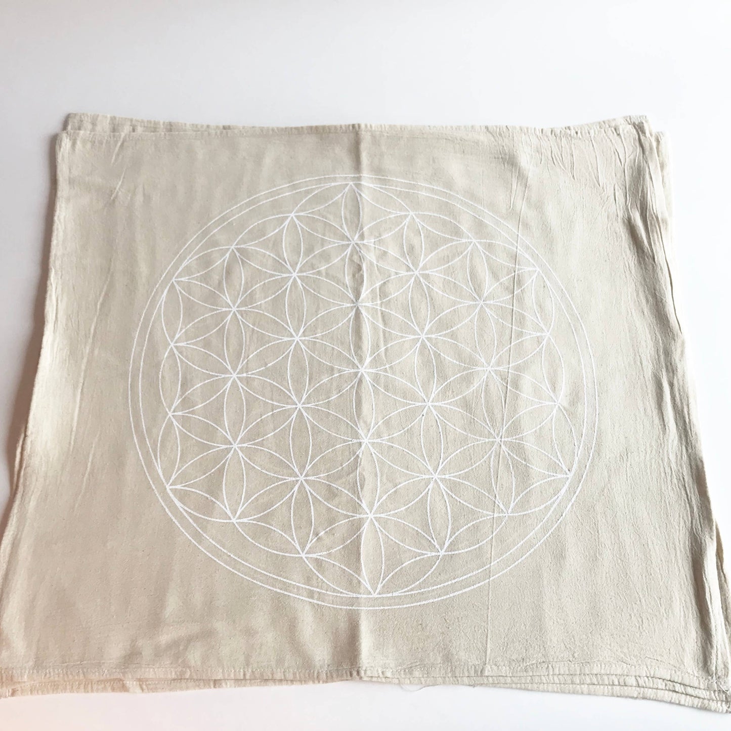 XL Flower of Life - White Ink - Crystal Grid Cloth