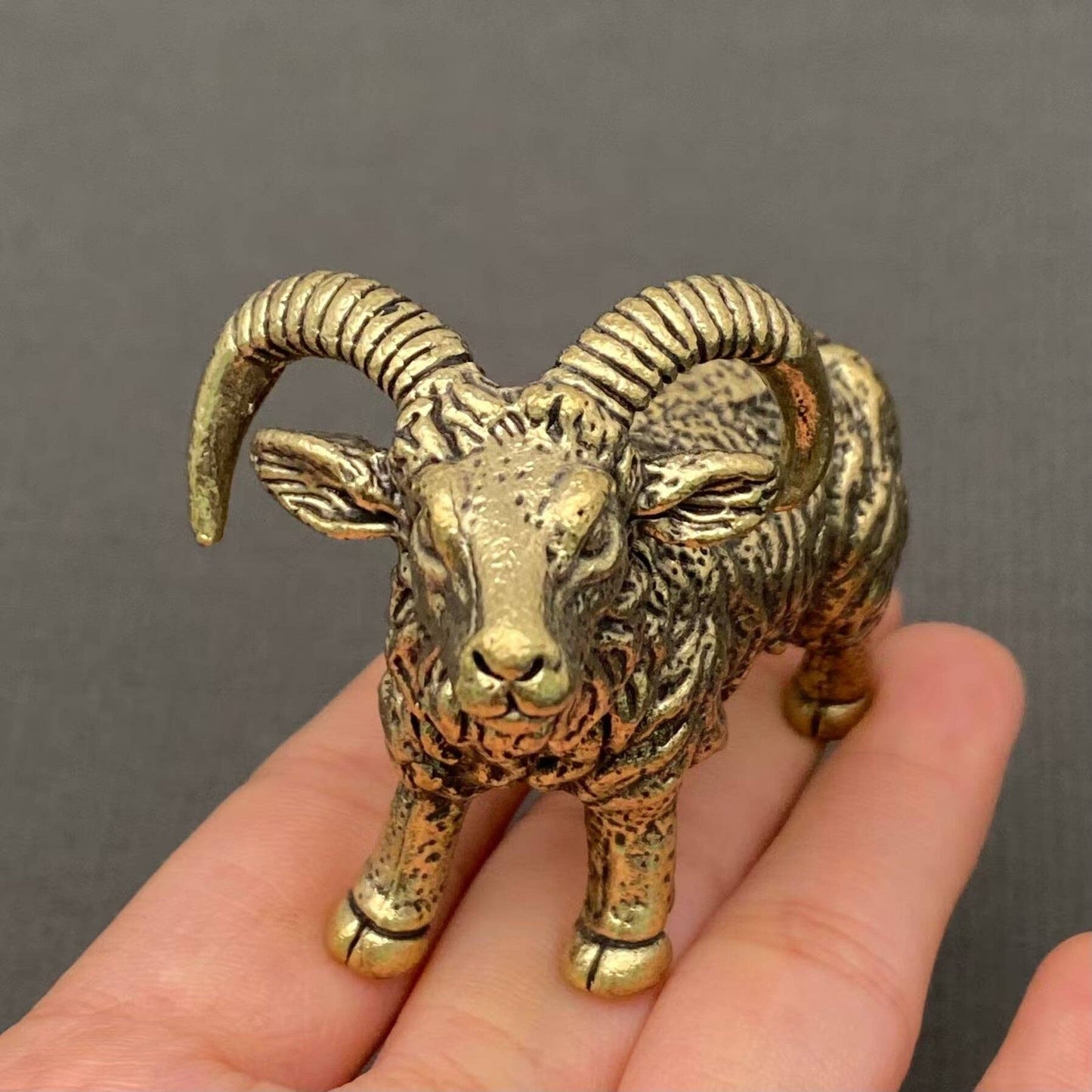 Brass Bighorn Sheep Crafts Desktop Ornaments Decoration