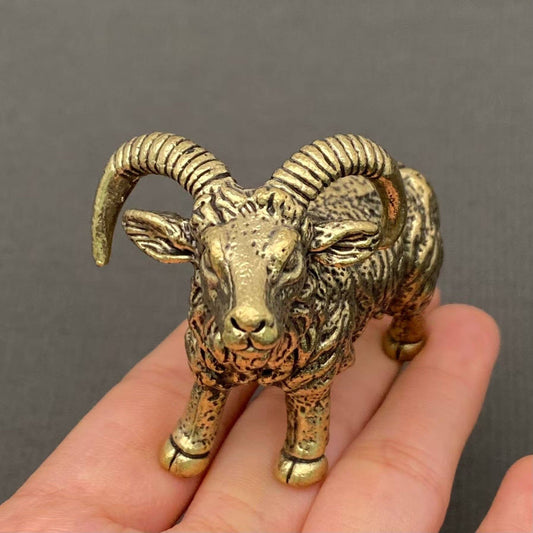 Brass Bighorn Sheep Crafts Desktop Ornaments Decoration