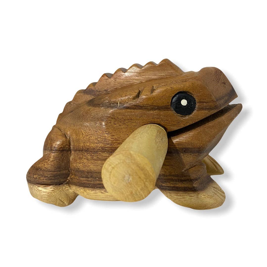 Natural Wooden Frog 2"