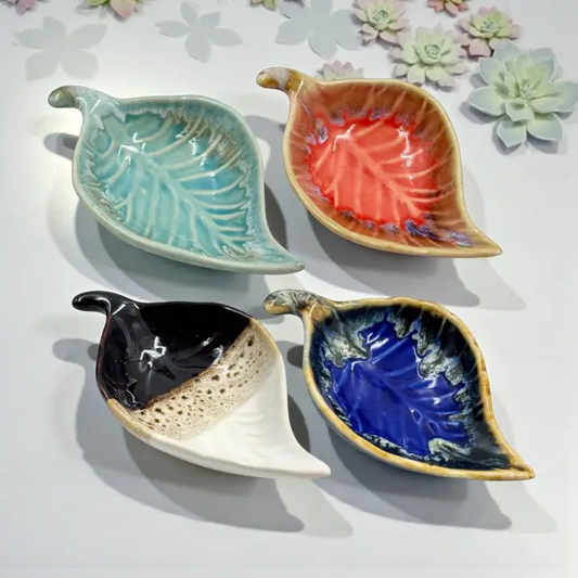 Ceramic Ash Leaf Trinket Dish