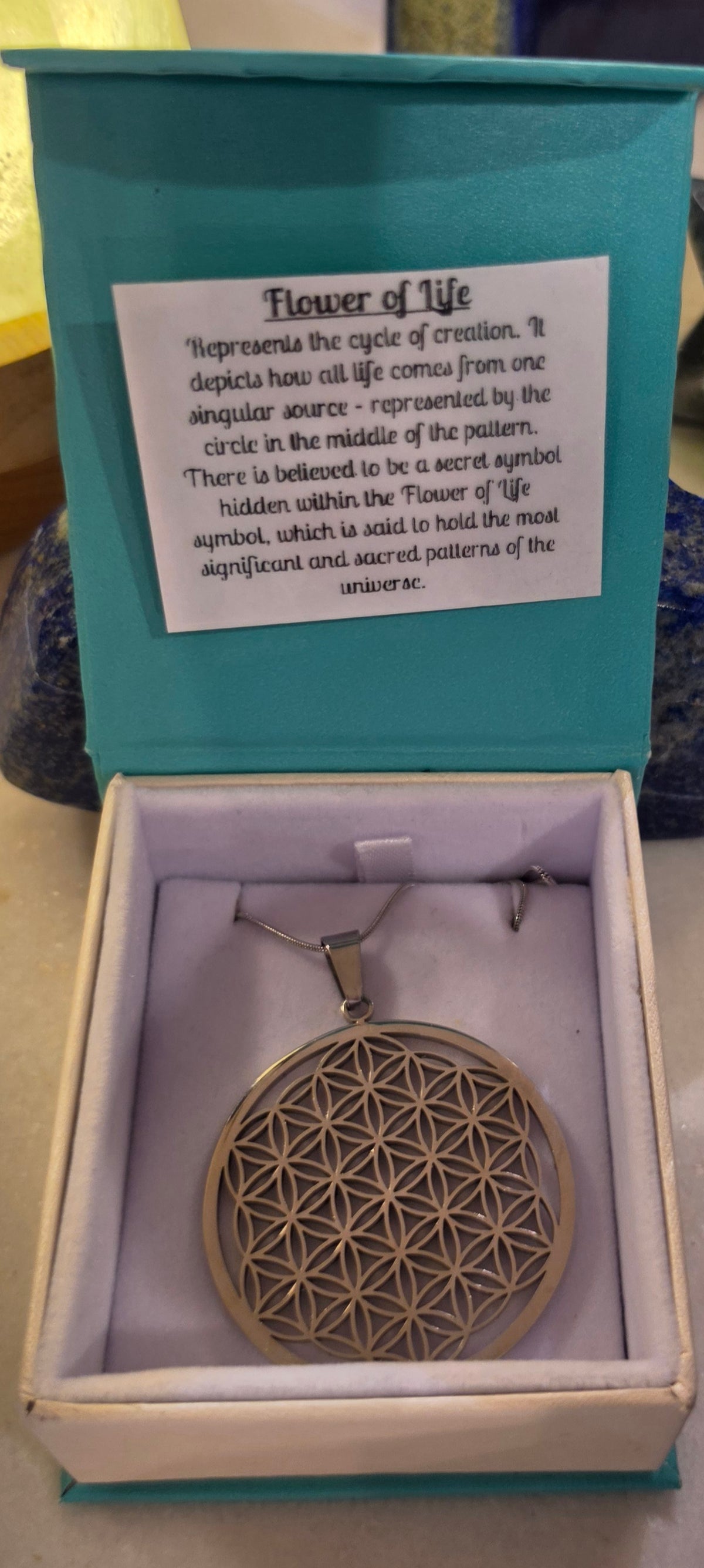 Flower of Life Pendant Precious Gemstone Chain-various options