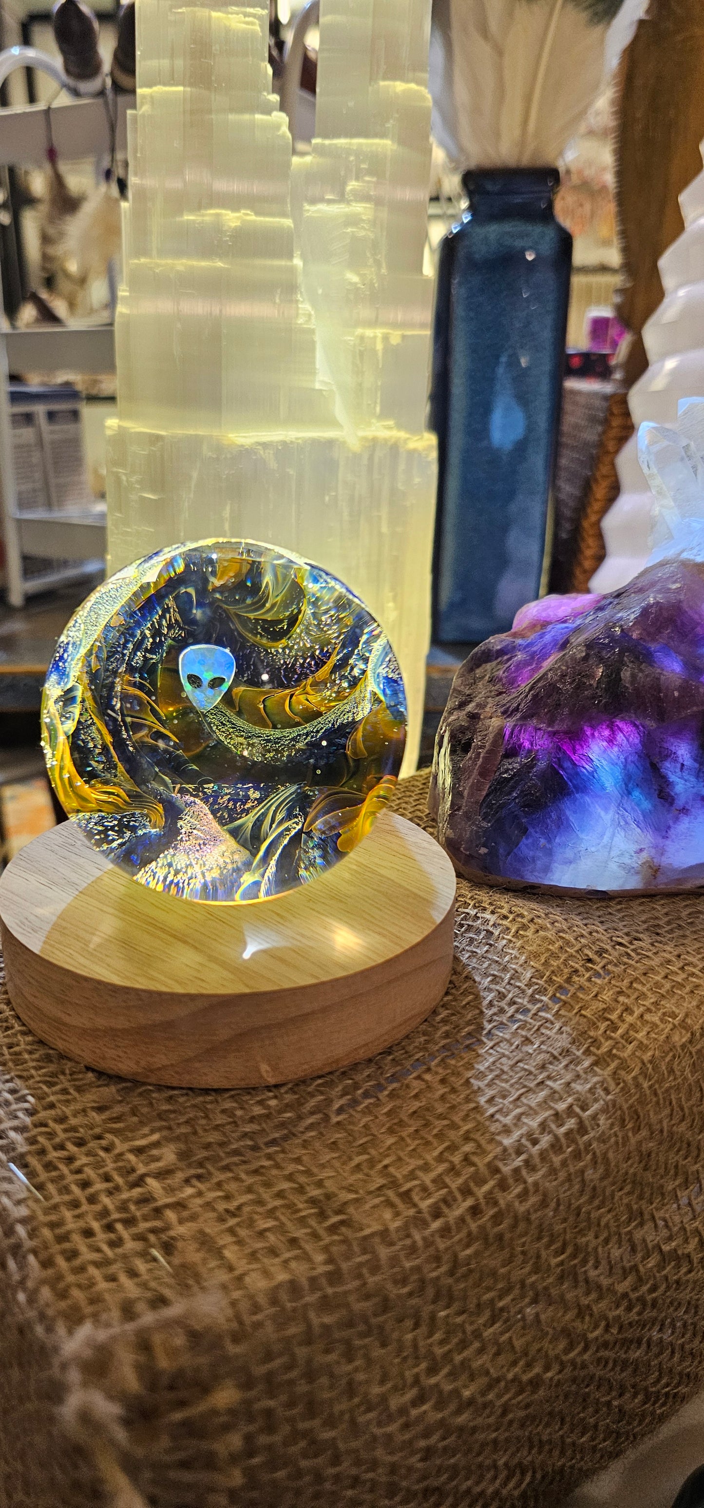 Glass Art Sphere- Alien Psychodelic- Kevin O'Grady