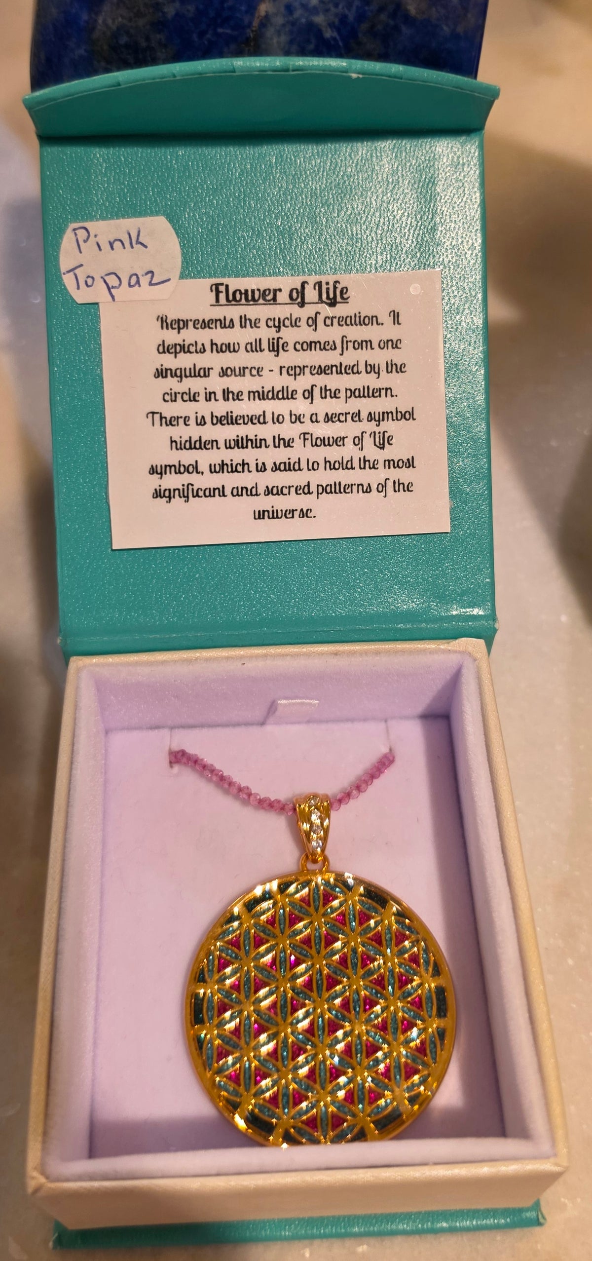 Flower of Life Pendant Precious Gemstone Chain-various options